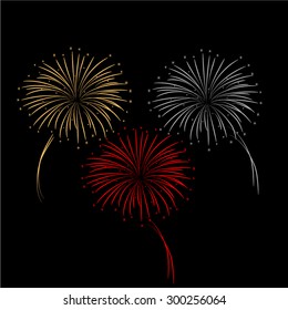 Firework design on black background, Fourth of July