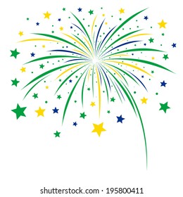 Firework design on white background 