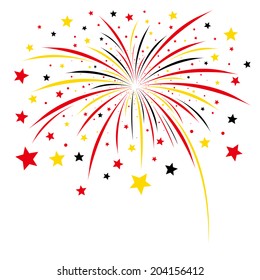 Firework design on white background 