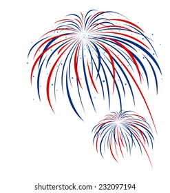 Firework design on white background 