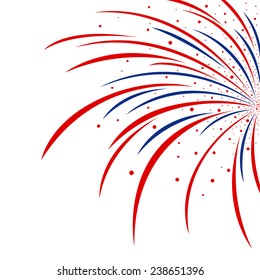 Firework design on white background 