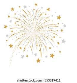 Firework design on white background 