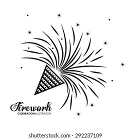 firework design over white background, vector illustration