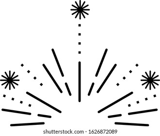 Firework Display line art icon 