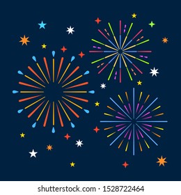 Firework display in night background