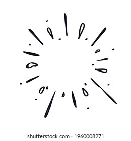 Firework doodle logo icon sign Festive drops dots symbol emblem decoration elements Hand drawn ink design Cartoon children's style Fashion print clothes apparel greeting invitation card flyer poster