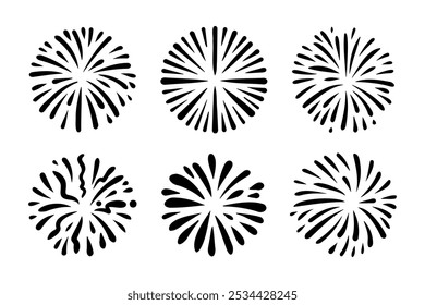 firework doodle, starburst hand drawn