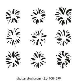 firework drawing vector illustration set