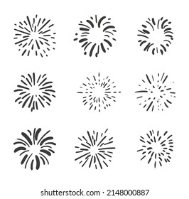 firework drawing vector illustration set