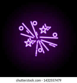 Firework dusk style neon icon. Elements of birthday set. Simple icon for websites, web design, mobile app, info graphics