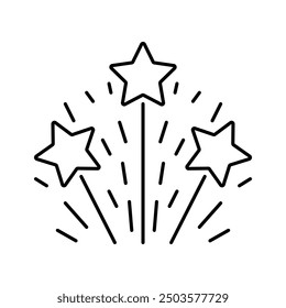 Firework editable stroke line icon vector symbol