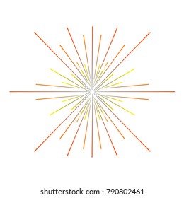 Firework effect isolated on white background, Vector illustration