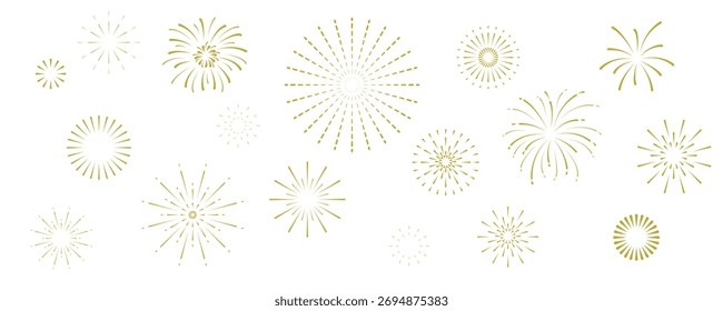 Firework element object for Christmas and New year festival. Outline holiday decoration icon