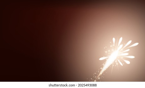Firework Explosion Bang Banner Copy Space Vector. Firework Exploding For Celebrate New Year Or Anniversary Birthday Party, Holiday Celebration Fire. Festival Event Template Realistic 3d Illustration