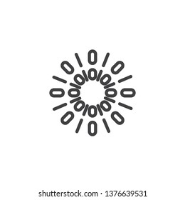 Firework explosion line icon. linear style sign for mobile concept and web design. Bursting fireworks outline vector icon. Symbol, logo illustration. Pixel perfect vector graphics