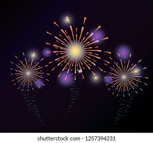 firework explosion night decoration to holiday