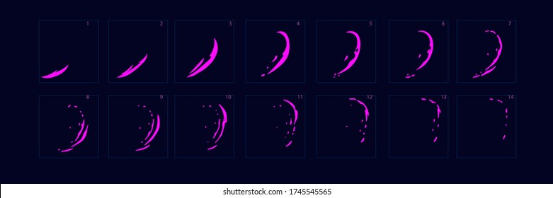 Firework Explosion Special Effect Animation. Explosion Frames For Flash Animation In Games, Video, Cartoon Or Animation. Set Of Freams Animation.