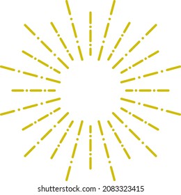 Firework explosion. Sunshine emblem. Radial rays of light