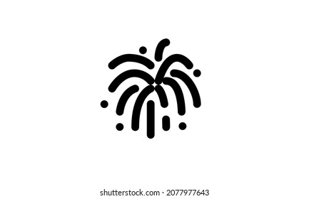 firework explosion Vector black Christmas icon on white background