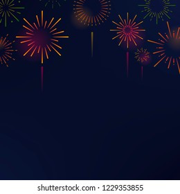 Firework explosions background design vector