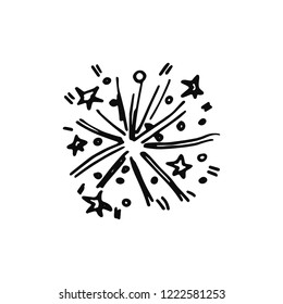 firework festive icon. isolated object vector silhouette.