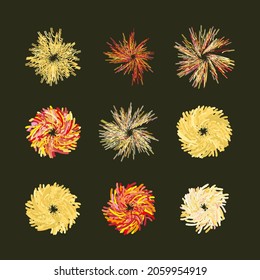 firework festive vector illustration set
