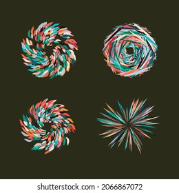 firework festive vector illustration set