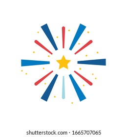 Firework fill style icon design, Celebration festival event holiday party anniversay explosion and festive theme Vector illustration