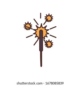 Firework fill style icon design, Celebration festival event holiday party anniversay explosion and festive theme Vector illustration