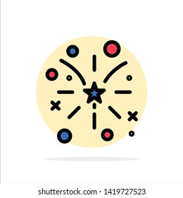Firework, Fire, American, Usa Abstract Circle Background Flat color Icon