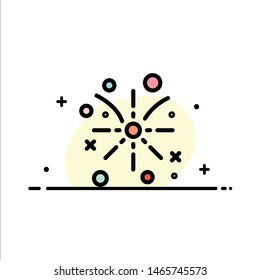 Firework, Fire, Easter, Holiday  Business Flat Line Filled Icon Vector Banner Template. Vector Icon Template background