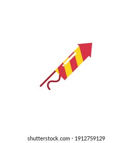 Firework Flat Icon - Lunar New Year Elements Icon Set Vector Illustration