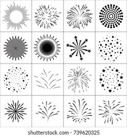 firework flat icons