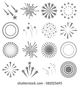 firework flat icons vector