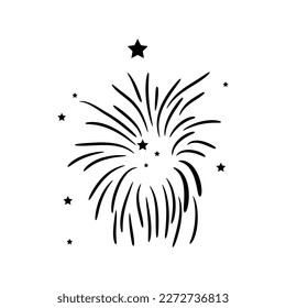 ilustración plana de firework sobre fondo blanco. eps