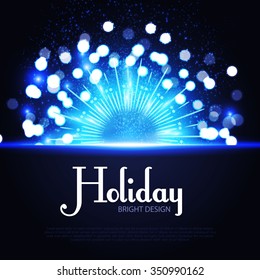 Firework Flyer Template. Shining Elegant Holiday Design. Vector illustration