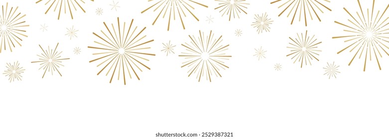 Firework frame, minimalist elegant holiday celebration banner or border, festive cover concept design
