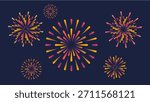 Firework geometric in the night background illustration