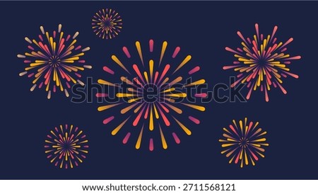 Firework geometric in the night background illustration