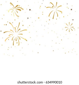 Firework with Gold confetti celebration background