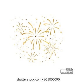 Firework Gold confetti celebration background