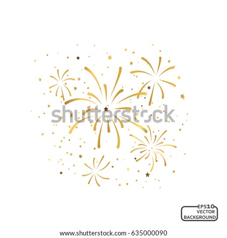 Firework Gold confetti celebration background