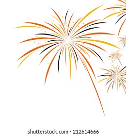 Firework halloween design on white background 