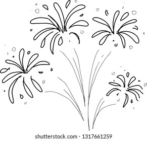 Firework hand drawn