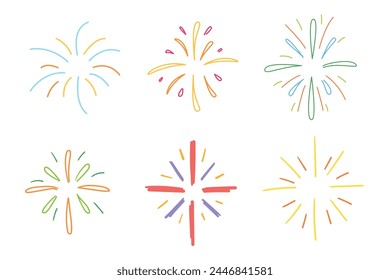Firework hand drawn doodle for celebration, element, anniversary and illustration