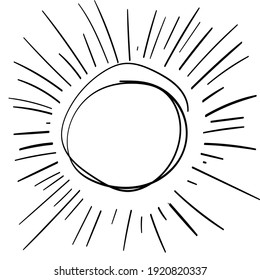 firework hand drawn frame. doodle. vector illustration