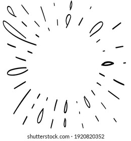 firework hand drawn frame. doodle. vector illustration