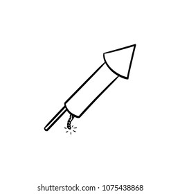 Firework hand drawn outline doodle icon. Vector sketch illustration of firework for print, web, mobile and infographics isolated on white background.