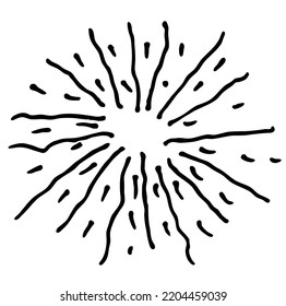 Firework hand drawn white background