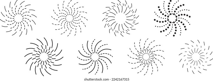 firework happy new year celebration party graphic abstract vector element illustration flat design set